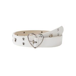 8987 Women's Cute Hollow Heart Buckle Belt Pu Leather Belts Casual Jeans Belt